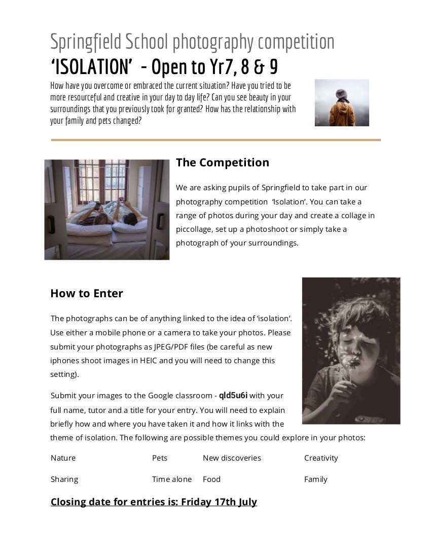 Isolation photography competition